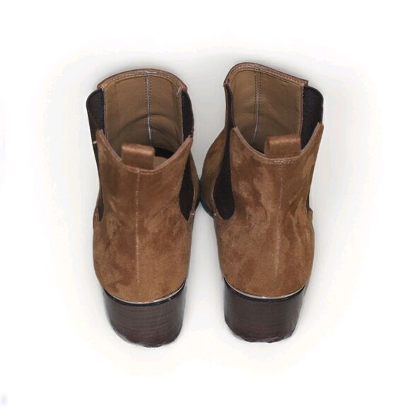 Nine West Taye Women's Brown NWT 10W Faux Suede Chelsea Pull On Ankle Boots - Picture 4 of 11